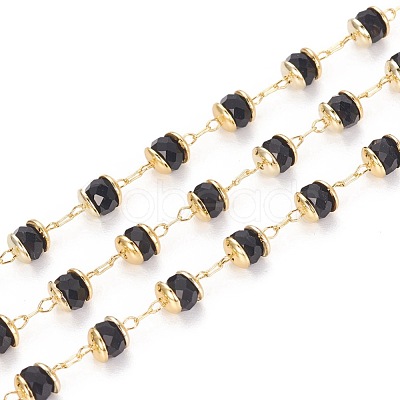 3.28 Feet Handmade Glass Beaded Chains X-KK-I647-13L-1