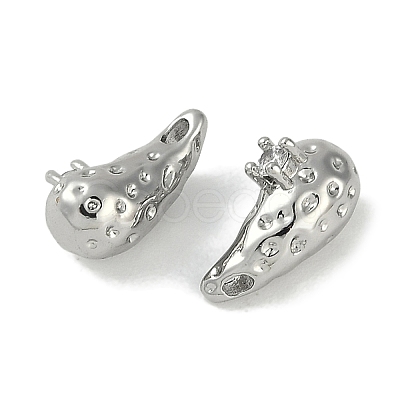 Brass Micro Pave Cubic Zirconia Charms KK-P283-27A-P-1