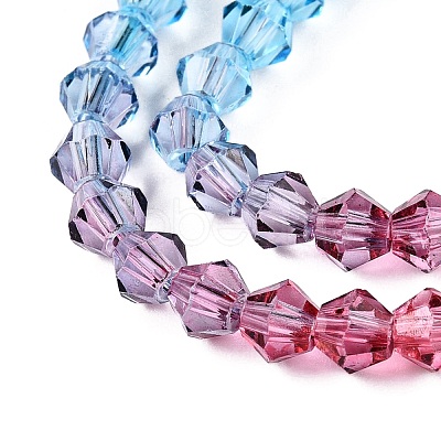 Gradient Color Baking Painted Glass Bead Strands DGLA-A039-T6mm-A017-1