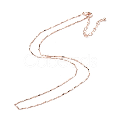 Brass Bar Link Chain Necklaces NJEW-K123-04RG-1