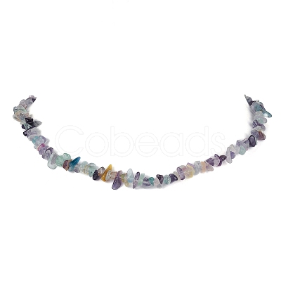 Natural Fluorite Chip Beaded Necklace NJEW-JN04615-11-1