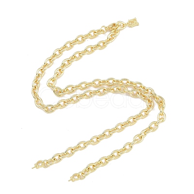 Brass M Pendant Cable Chain Necklace Making KK-U020-01G-1