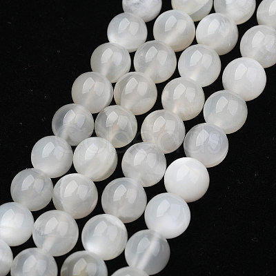 Natural White Moonstone Beads Strands G-J373-13-8mm-1