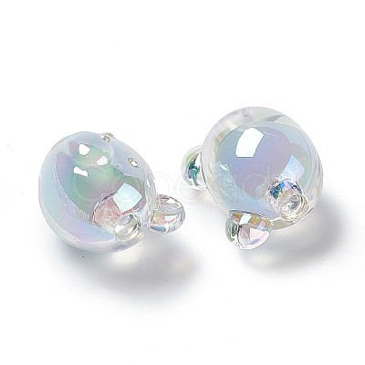 UV Plating Rainbow Iridescent Acrylic Beads X1-OACR-H015-11-1