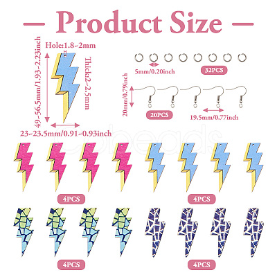DIY Lightning Bolt Earring Making Kit DIY-TA0006-29-1