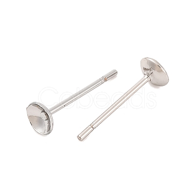 Brass Stud Earring Settings KK-M163-04P-A-NR-1