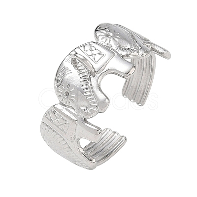 Elephant 304 Stainless Steel Finger Rings Components SA-CBA45D5-18P-1