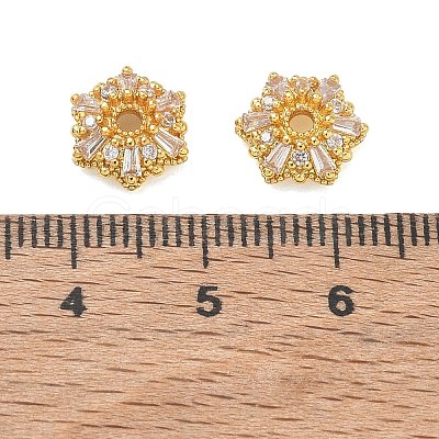 Brass Micro Pave Cubic Zirconia Bead Caps CU-CBA6E4E-03G-1