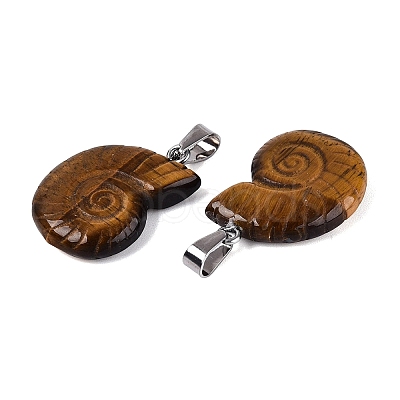 Natural Tiger Eye Pendants G-Q601-45C-1