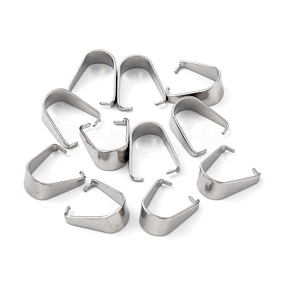 Non-Tarnish 304 Stainless Steel Snap on Bails X-STAS-R048-13x9mm-1