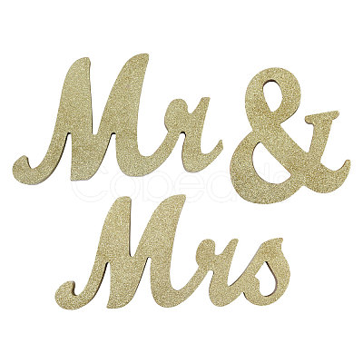 3Pcs 3 Styles Wooden Word Display Decorations AJEW-WH0270-177-1
