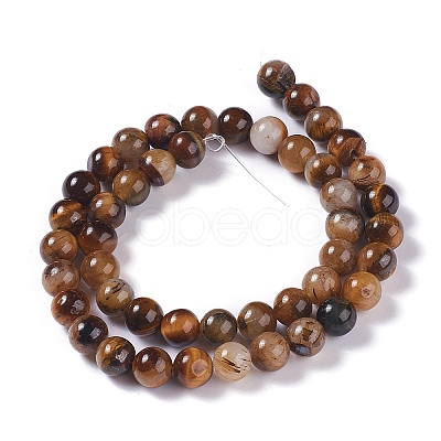 Natural Yellow Tiger Eye Beads Strands G-H238-8mm-1