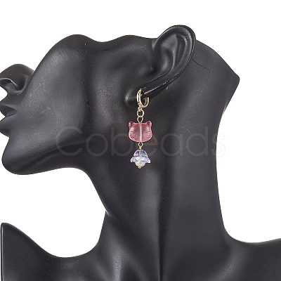 7 Pairs Lampwork Hoop Earrings EJEW-JE06546-1