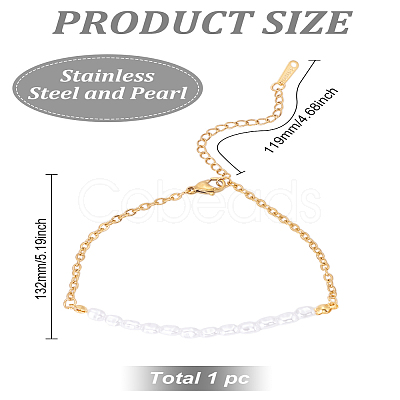 1Pc 201 Stainless Steel Cable Chain Bracelets BJEW-LP0001-44-1