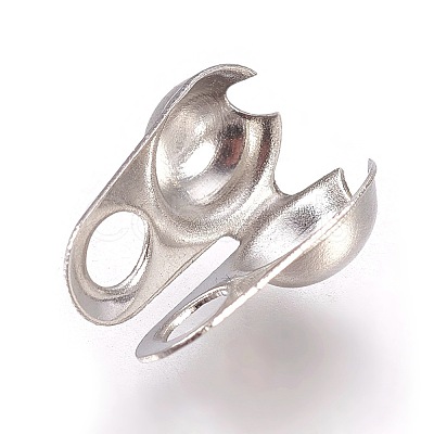 304 Stainless Steel Bead Tips STAS-WH0010-01P-4mm-1