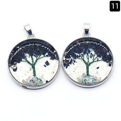 Synthetic Blue Goldstone Pendants PW-WGDCF81-07-1