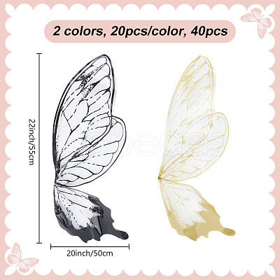 40Pcs 2 Colors Butterfly Wing OPP Gift Wrapping Paper DIY-DR0001-76-1