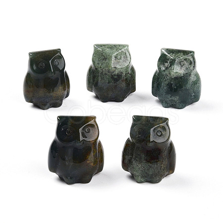 Natural Indian Agate Owl Display Decorations G-N345-04E-1