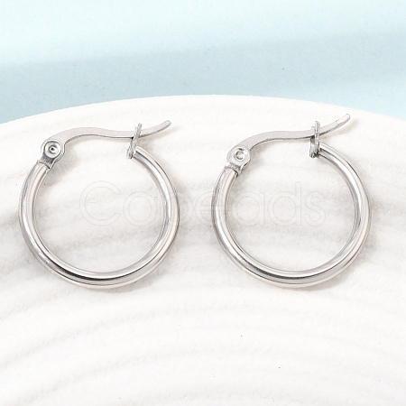 201 Stainless Steel Hoop Earrings SA-CBA4A0D-16P-D-1