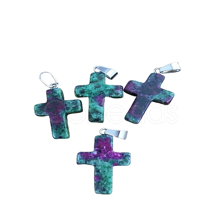 Natural Ruby in Zoisite Pendants G-PW0006-02P-10-1
