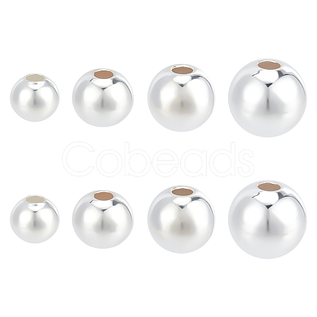 8Pcs 4 Styles 925 Sterling Silver Beads STER-BC0002-13-1