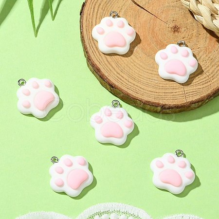 6Pcs Opaque Resin Pendants RESI-YW0003-45E-1