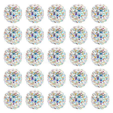 30Pcs Pave Disco Ball Beads RB-TA0001-26C-1