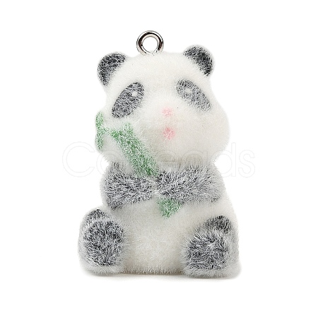 Animal Flocking Opaque Resin Pendants RESI-I353-01P-04-1