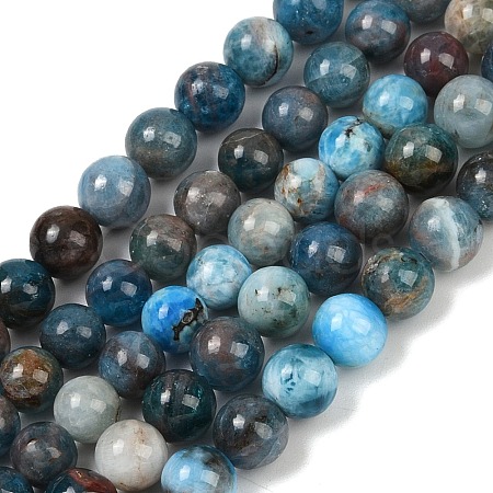 Round Natural Apatite Beads Strands G-K068-02-6mm-01-1