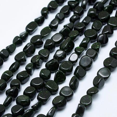 Synthetic Green Goldstone Beads Strands G-K203-37-1