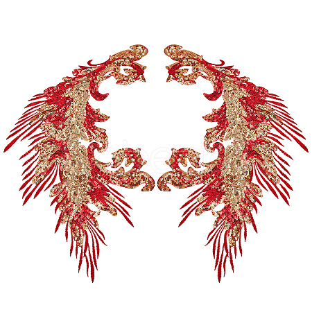 4Pcs 2 Style Polyester Embroidery Sew on Appliques PATC-MA0001-33B-1