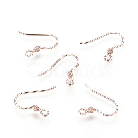 304 Stainless Steel Earring Hooks X-STAS-H436-04RG-1