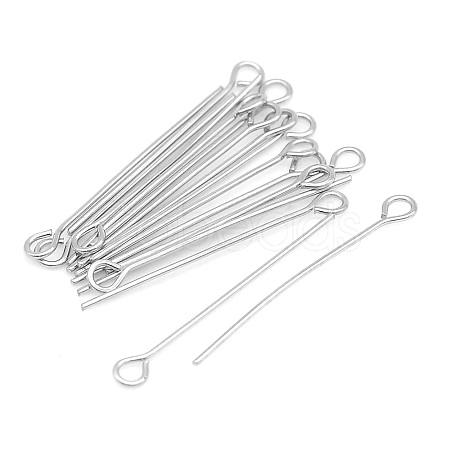 Non-Tarnish 304 Stainless Steel Eye Pins KK-T030-LA848-40X30-1