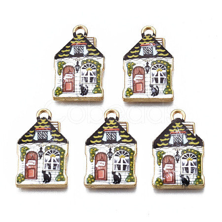 Rack Plating Alloy Enamel Pendants ENAM-T011-159C-1