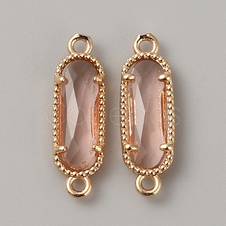 Golden Plated Brass Pave Glass Connector Charms LS-FIND-WH0110-728G-05-1