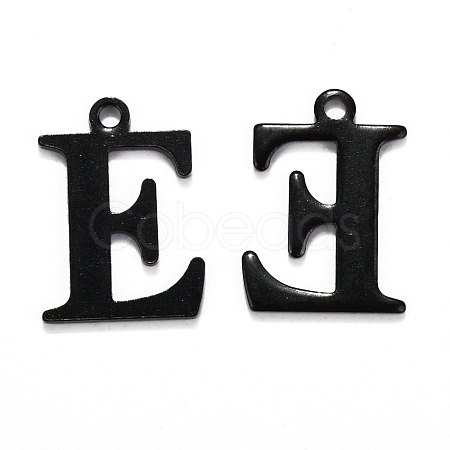304 Stainless Steel Alphabet Charms STAS-H122-E-EB-1