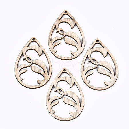 Unfinished Hollow Wood Big Pendants WOOD-N006-110-1