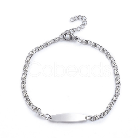 Tarnish Resistant 304 Stainless Steel Lumachina Chain Bracelets BJEW-L673-013-P-1