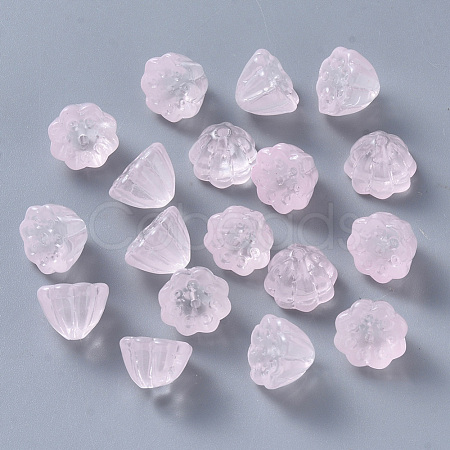 Transparent Baking Paint Glass Beads X-DGLA-T002-08C-1