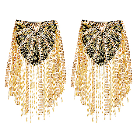 2Pcs Fashionable Tassel Epaulettes DIY-FH0008-89A-G-1