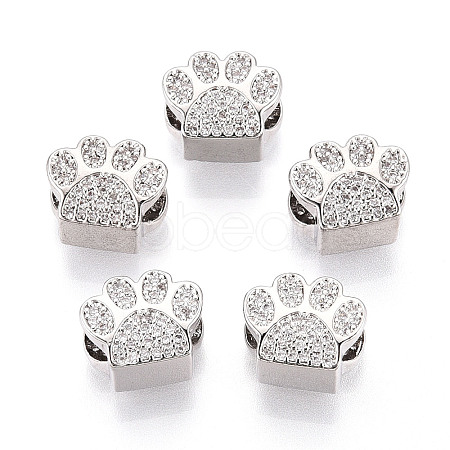 Brass Micro Pave Cubic Zirconia European Beads ZIRC-T002-101-1