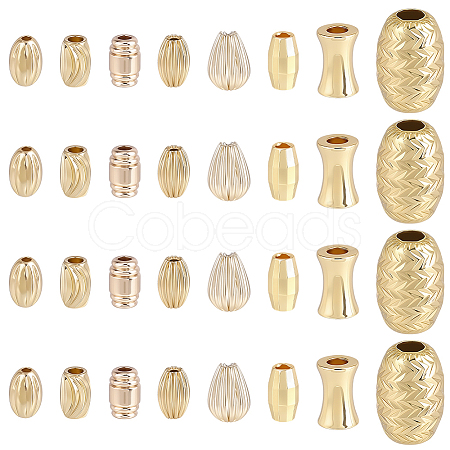 80Pcs 8 Styles Brass Beads KK-BBC0022-35-1