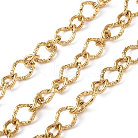 Ion Plating(IP) 304 Stainless Steel Textured Twist Oval Link Chains CHS-G027-05G-1
