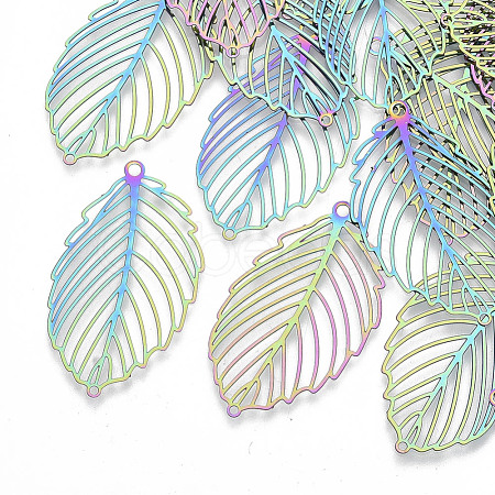 Ion Plating(IP) 201 Stainless Steel Filigree Pendants X-STAS-R102-28-1