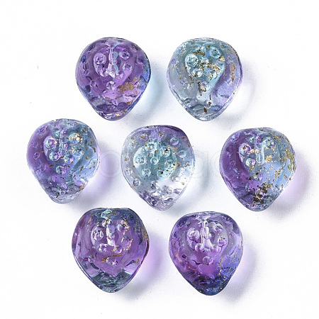 Transparent Spray Painted Glass Beads GLAA-R215-01-B01-1