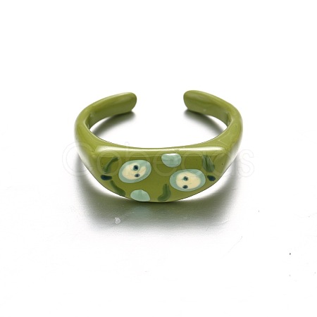 Brass Enamel Cuff Open Rings for Girls WG753F1-01-1