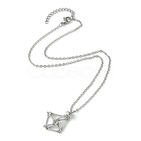Tarnish Resistant 304 Stainless Steel Macrame Pouch Braided Gemstone Holder NJEW-JN04468-01-1
