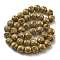 Electroplated Natural Lava Rock Beads Strands, Round, Golden Plated, 10mm, Hole: 1.6mm, about 43pcs/strand, 16.14''(41cm)