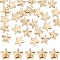 Beebeecraft 40Pcs Brass Beads, Star, Nickel Free, Real 18K Gold Plated, 5x5x2.5mm, Hole: 1mm