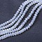 Electroplate Glass Beads Strands, Imitation Jade Beads, AB Color Plated, Faceted, Rondelle, Mint Cream, 3.5~3.8x3mm, Hole: 0.4mm, about 113~115pcs/strand, 32~33cm